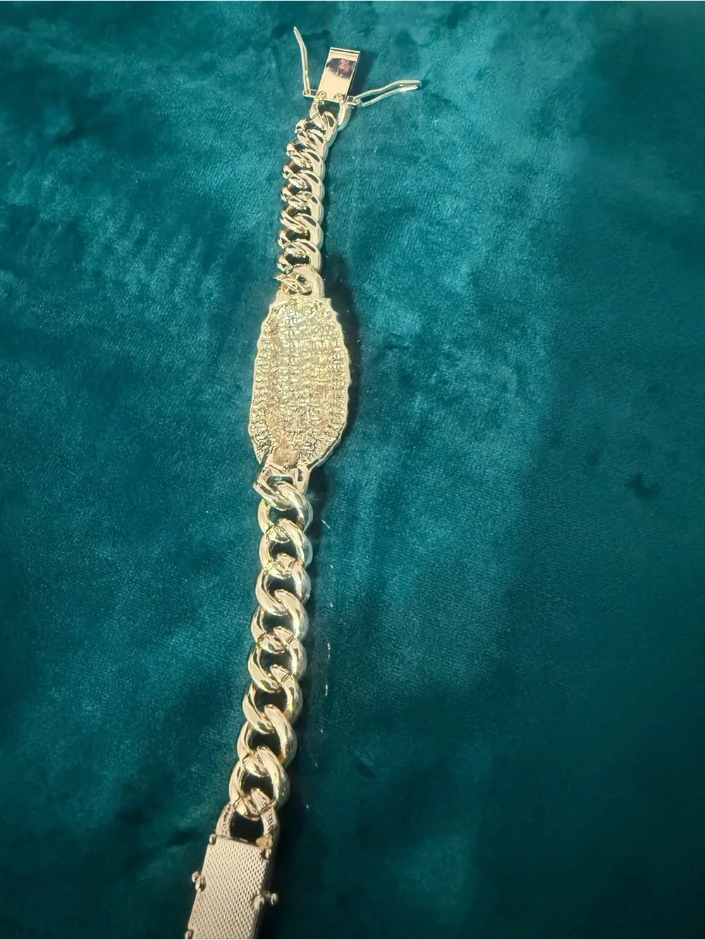 Gold-Tone Red & Green Crystal Chain Bracelet